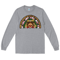 Heather Grey reindeer rainbow christmas Long Sleeve Tee - AdoDesignShop