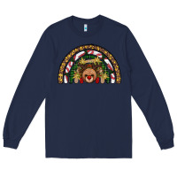 Navy reindeer rainbow christmas Long Sleeve Tee - AdoDesignShop