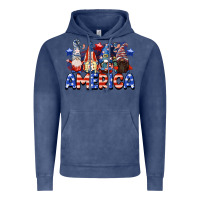 Vintage Denim America gnomes 4th of July Vintage Hoodie - CowGirlArtShop