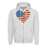 Dove Grey american heart flag Zipper Hoodie - MaliasSmallBusiness