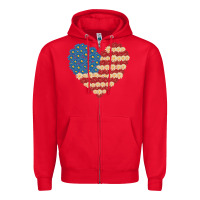 Red american heart flag Zipper Hoodie - MaliasSmallBusiness