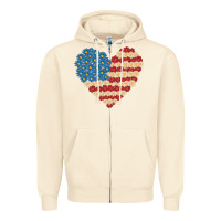 Sandshell american heart flag Zipper Hoodie - MaliasSmallBusiness