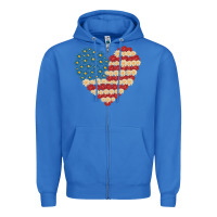 True Royal american heart flag Zipper Hoodie - MaliasSmallBusiness