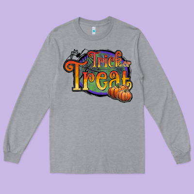 Trick Or Treat White Long Sleeve Tee Designed By Jahusdesignshop