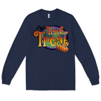 Navy trick or treat white Long Sleeve Tee - JahusDesignShop