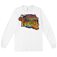 White trick or treat white Long Sleeve Tee - JahusDesignShop