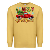 Antique Gold merry christmas truck Premium Sweatshirt - MaliasSmallBusiness