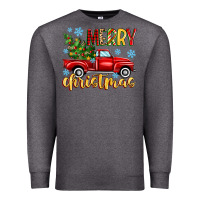 Charcoal Heather merry christmas truck Premium Sweatshirt - MaliasSmallBusiness