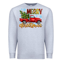 Heather Grey merry christmas truck Premium Sweatshirt - MaliasSmallBusiness