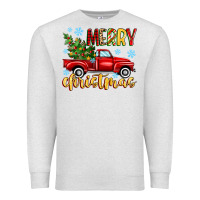 Oatmeal Heather merry christmas truck Premium Sweatshirt - MaliasSmallBusiness