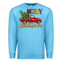 Ocean Blue merry christmas truck Premium Sweatshirt - MaliasSmallBusiness