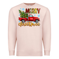 Pale Pink merry christmas truck Premium Sweatshirt - MaliasSmallBusiness