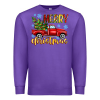 Purple merry christmas truck Premium Sweatshirt - MaliasSmallBusiness