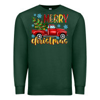 Sports Green merry christmas truck Premium Sweatshirt - MaliasSmallBusiness