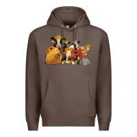 Coffee farm animals with sunflower headbands Premium Hoodie - Jasminsmagicworld