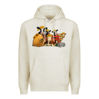 Oatmeal Heather farm animals with sunflower headbands Premium Hoodie - Jasminsmagicworld