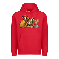 Red farm animals with sunflower headbands Premium Hoodie - Jasminsmagicworld