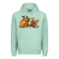 Seafoam farm animals with sunflower headbands Premium Hoodie - Jasminsmagicworld