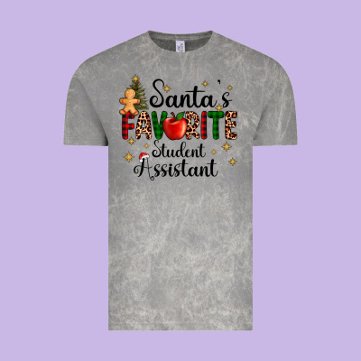 Santa's Favorite Student Assistant Vintage Tee Designed By Adodesignshop