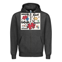 Charcoal Heather autism Zipper Hoodie - MaliasSmallBusiness
