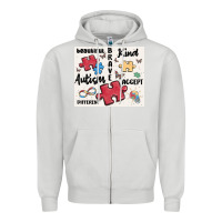 Dove Grey autism Zipper Hoodie - MaliasSmallBusiness