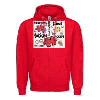 Red autism Zipper Hoodie - MaliasSmallBusiness
