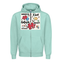 Seafoam autism Zipper Hoodie - MaliasSmallBusiness