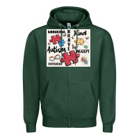 Sports Green autism Zipper Hoodie - MaliasSmallBusiness