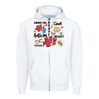White autism Zipper Hoodie - MaliasSmallBusiness