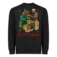 Black Skeleton tis the season Heavyweight Sweatshirt - FaDigitalArtStudio
