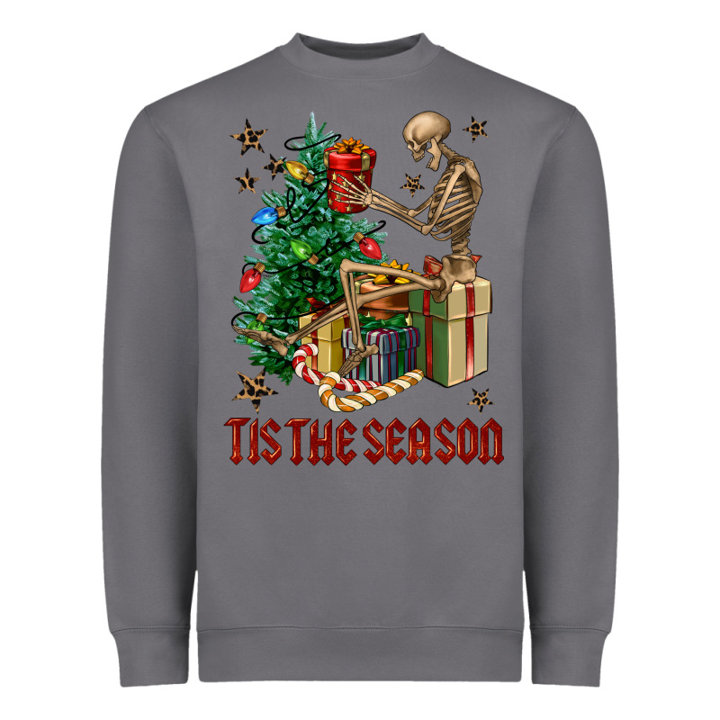 Skeleton Tis The Season Heavyweight Sweatshirt by FaDigitalArtStudio | Teevron