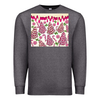 Charcoal Heather pink christmas tree cakes Premium Sweatshirt - MaliasSmallBusiness