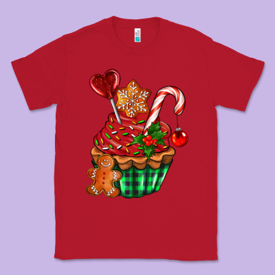 Christmas Cupcake Classic Tee Designed By Adodesignshop