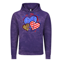 Cloud Purple American flag leopard hearts Vintage Hoodie - Neo Western