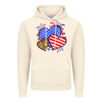 Vintage Artic American flag leopard hearts Vintage Hoodie - Neo Western