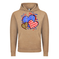 Vintage Coffee American flag leopard hearts Vintage Hoodie - Neo Western