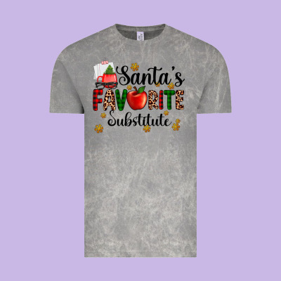 Santa's Favorite Substitute Vintage Tee Designed By Adodesignshop