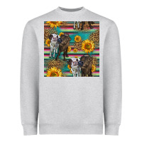 Heather Grey two cute heifers seamless pattern Heavyweight Sweatshirt - HRA Design Shop