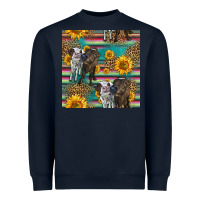 Navy two cute heifers seamless pattern Heavyweight Sweatshirt - HRA Design Shop