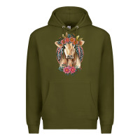 Army Green flower cow Premium Hoodie - Jasminsmagicworld