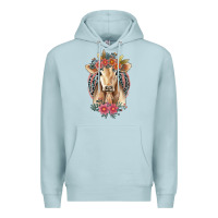 Blue Mist flower cow Premium Hoodie - Jasminsmagicworld