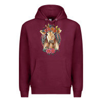 Burgundy flower cow Premium Hoodie - Jasminsmagicworld