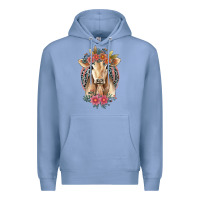 Colony Blue flower cow Premium Hoodie - Jasminsmagicworld