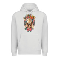 Dove Grey flower cow Premium Hoodie - Jasminsmagicworld