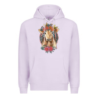 Lilac flower cow Premium Hoodie - Jasminsmagicworld