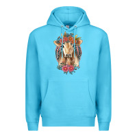 Ocean Blue flower cow Premium Hoodie - Jasminsmagicworld