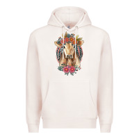 Pale Pink flower cow Premium Hoodie - Jasminsmagicworld
