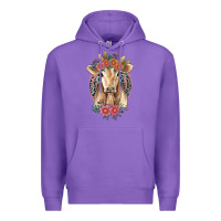 Purple flower cow Premium Hoodie - Jasminsmagicworld