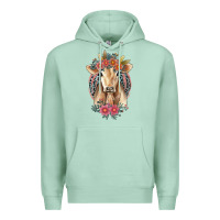 Flower Cow Premium Hoodie | Teevron