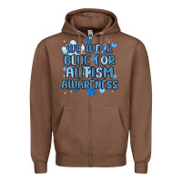 Chestnut we wear blue for autism awareness Zipper Hoodie - MaliasSmallBusiness